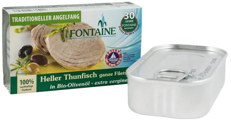 File de ton, bucati intregi in ulei de masline extravirgin, eco-bio, 120g - Fontaine — preț și oferte