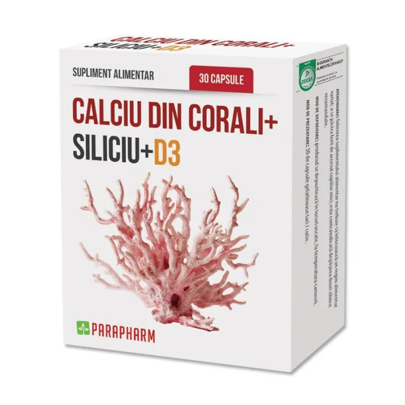 Calciu din Corali, Siliciu si vitamina D3, 30cps - QUANTUM PHARM Quantum Parapharm — preț și oferte