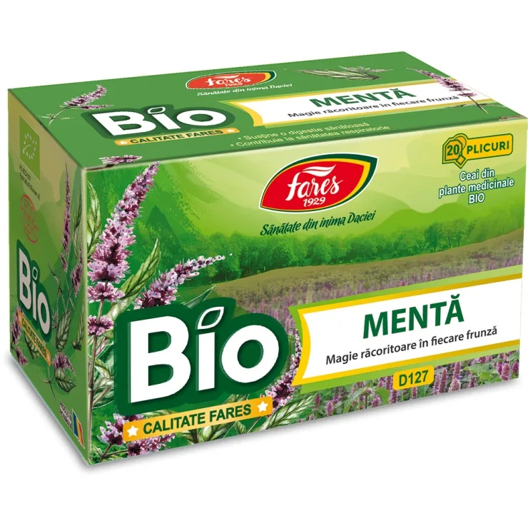 Ceai de Menta Bio D127, 20 plicuri, Fares — preț și oferte