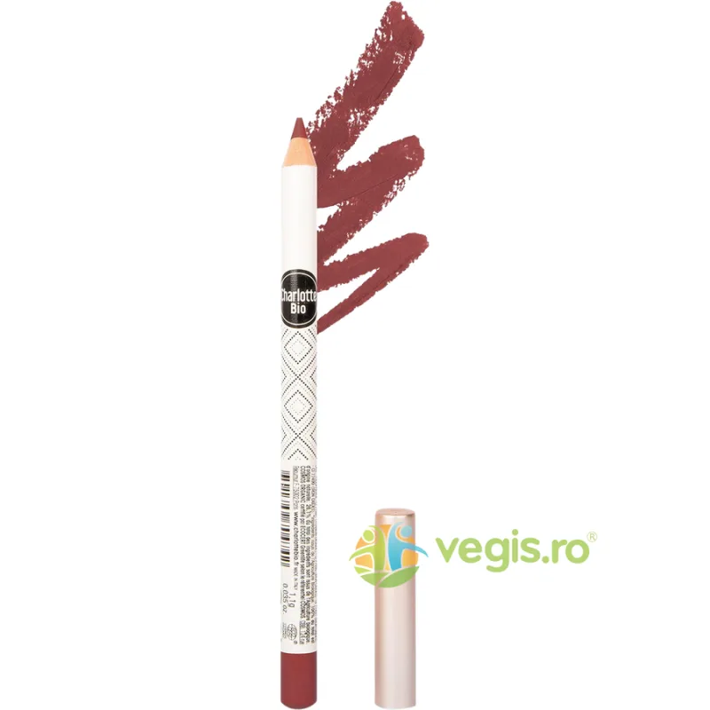 Creion Bio Contur Buze Rosu cu Efect de Lunga Durata cu Ulei de Cocos si Ceara Vegetala 1.1g CHARLOTTE BIO — preț și oferte