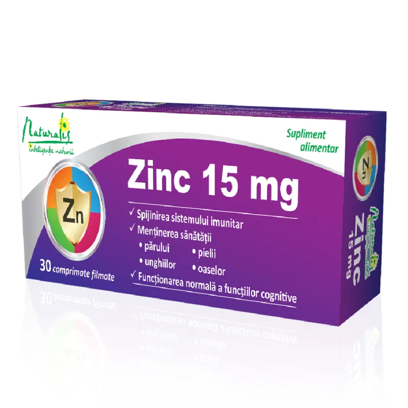 Zinc 15mg, 30 comprimate, Naturalis — preț și oferte