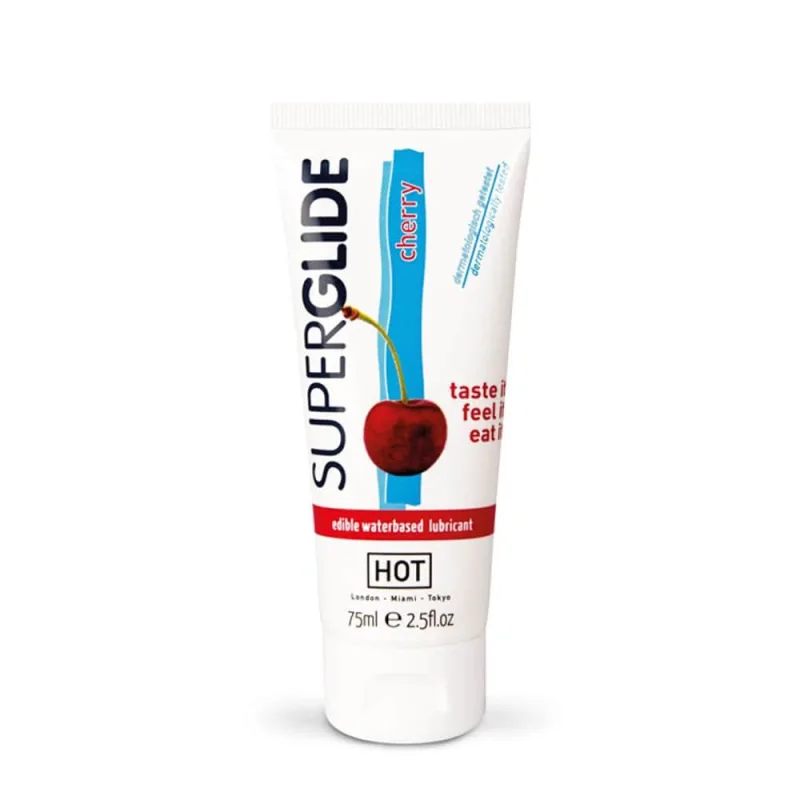 Lubrifiant pe bază de apă, Hot, Superglide, cireșe, 75 ml — preț și oferte