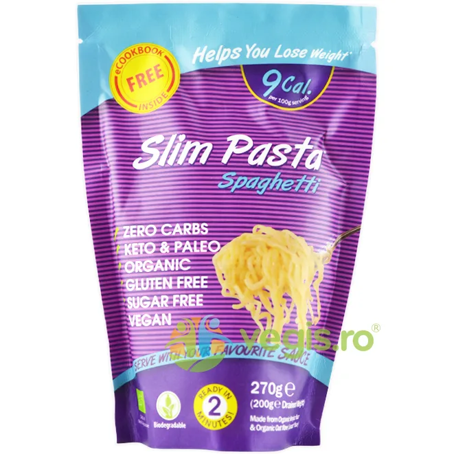 Spaghetti din Faina de Konjac fara Gluten, Keto Ecologice/Bio 270g SLIM PASTA — preț și oferte