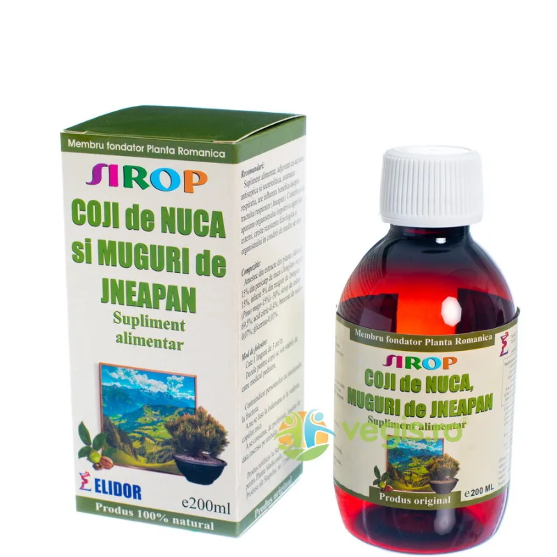 Sirop de Coji de Nuca si Jneapan 200ml ELIDOR — preț și oferte