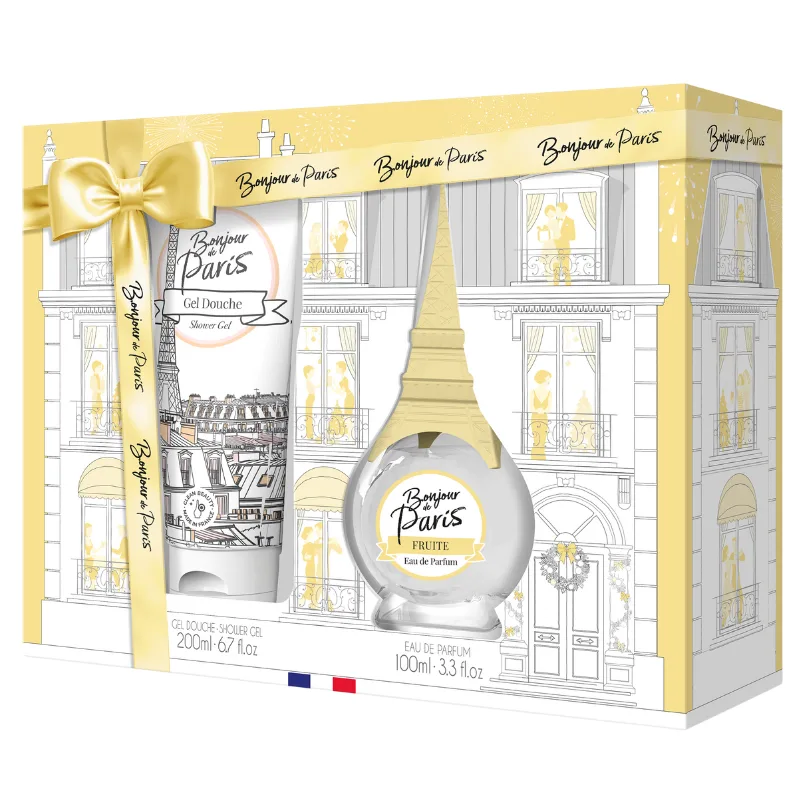 Set cadou dama Bonjour de Paris Fruite, Corania | EDP 100 ml + gel de dus 250 ml CORANIA INFINITY — preț și oferte