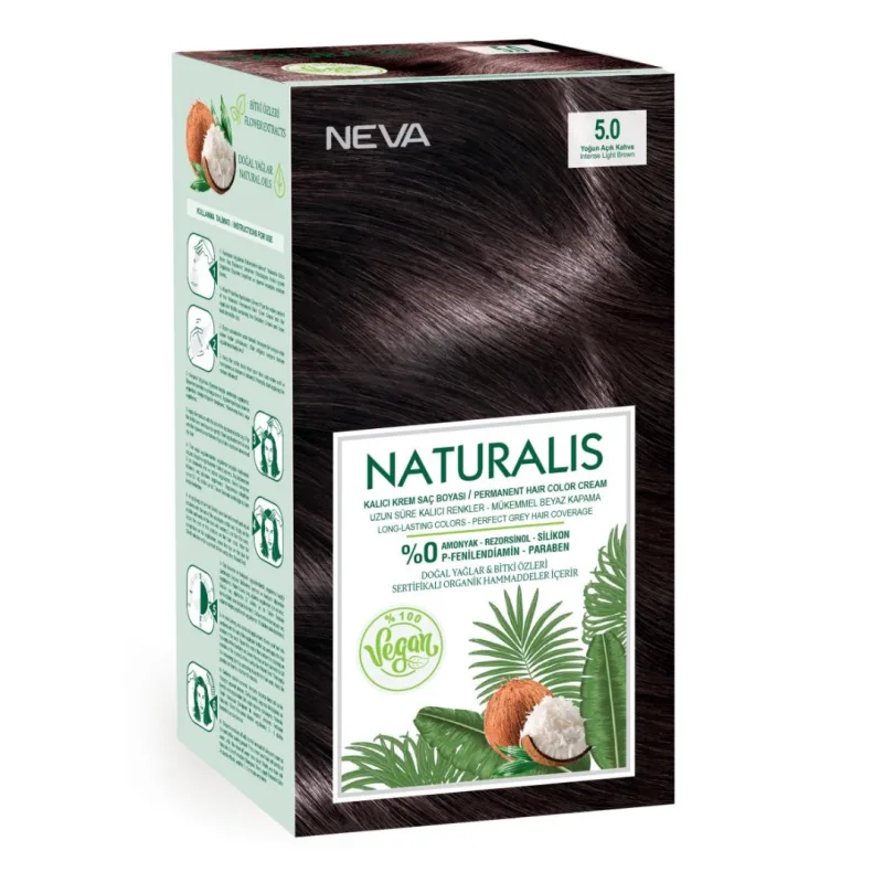 Vopsea de par Saten deschis, 5.0 Naturalis, 150ml, Neva — preț și oferte