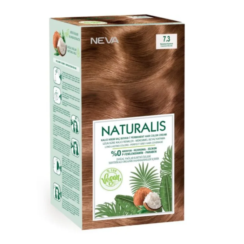 Vopsea de par Blond caramel, 7.3 Naturalis, 150ml, Neva — preț și oferte