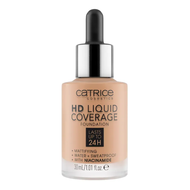 Fond de ten HD Liquid Coverage, 040 Warm Beige, 30 ml, Catrice — preț și oferte