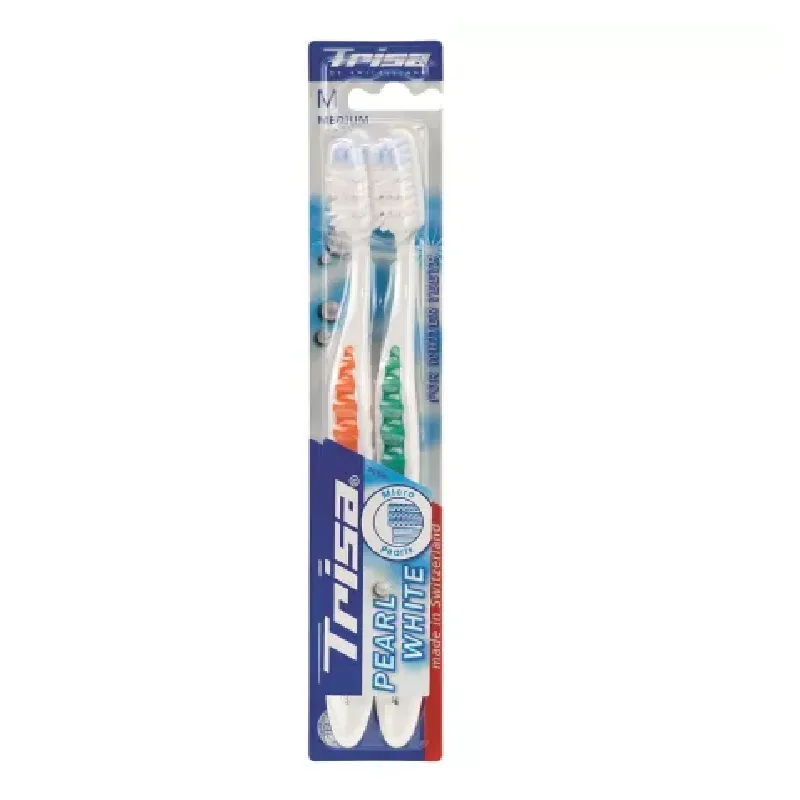 Periuta de dinti, Pearl White Duo, Medium, Trisa — preț și oferte