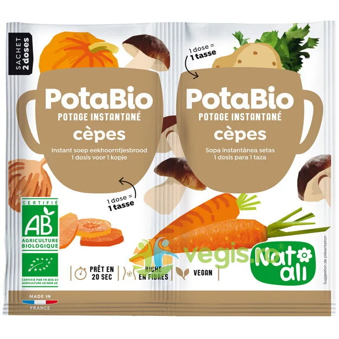 Supa Instant cu Porcini si Legume Ecologica/Bio 2x8.5g NAT-ALI — preț și oferte