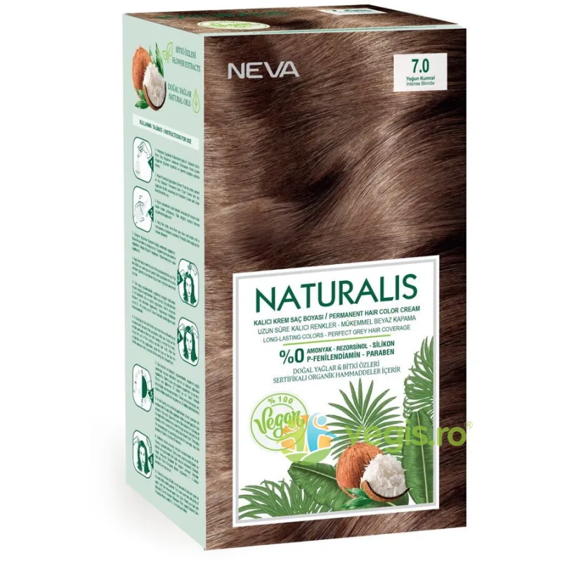 Vopsea de Par Vegana, fara Amoniac Blond Intens 7.0 Naturalis Neva 150ml — preț și oferte