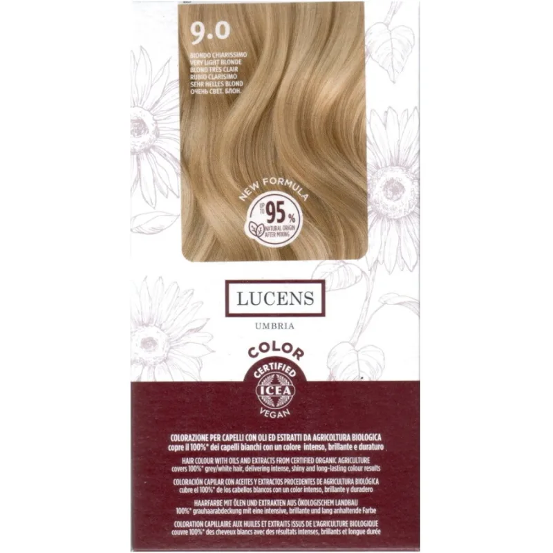 Vopsea de Par fara Amoniac Blond Foarte Deschis 9.0 50ml LUCENS UMBRIA — preț și oferte
