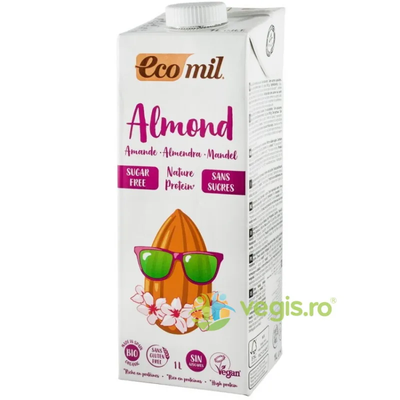 Bautura de Migdale Natur Protein fara Gluten Ecologic/Bio 1L EcoMil — preț și oferte