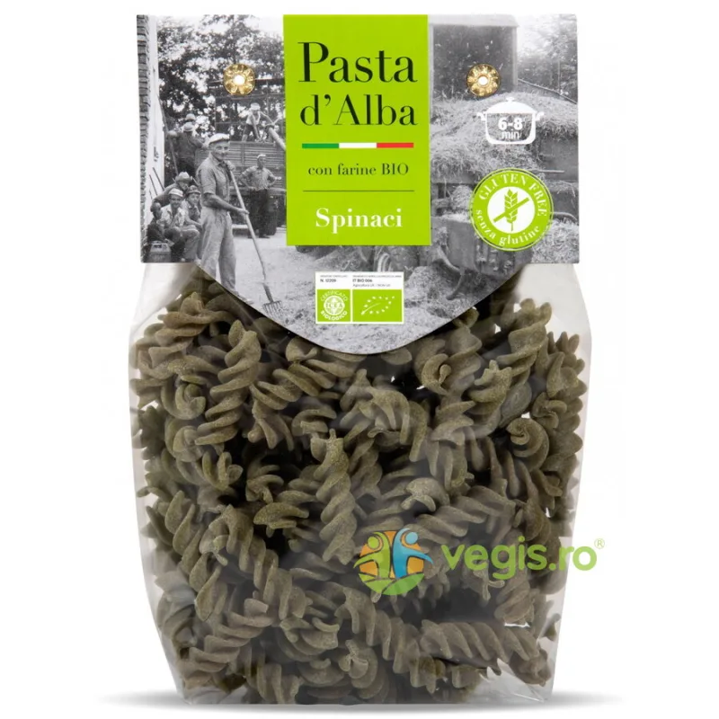 Paste Fusilli din Orez si Spanac fara Gluten Ecologice/Bio 250g PASTA D'ALBA — preț și oferte