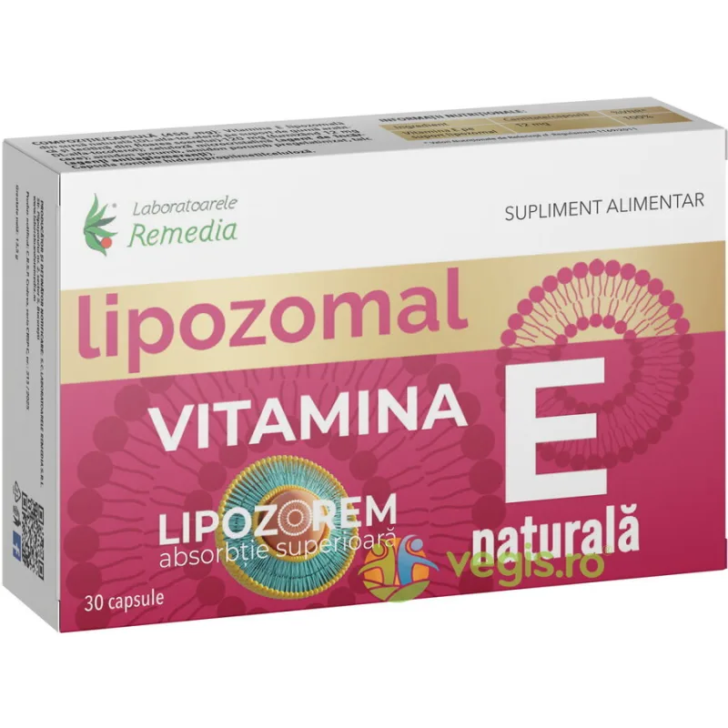 Vitamina E Lipozomala 12mg 30cps REMEDIA — preț și oferte