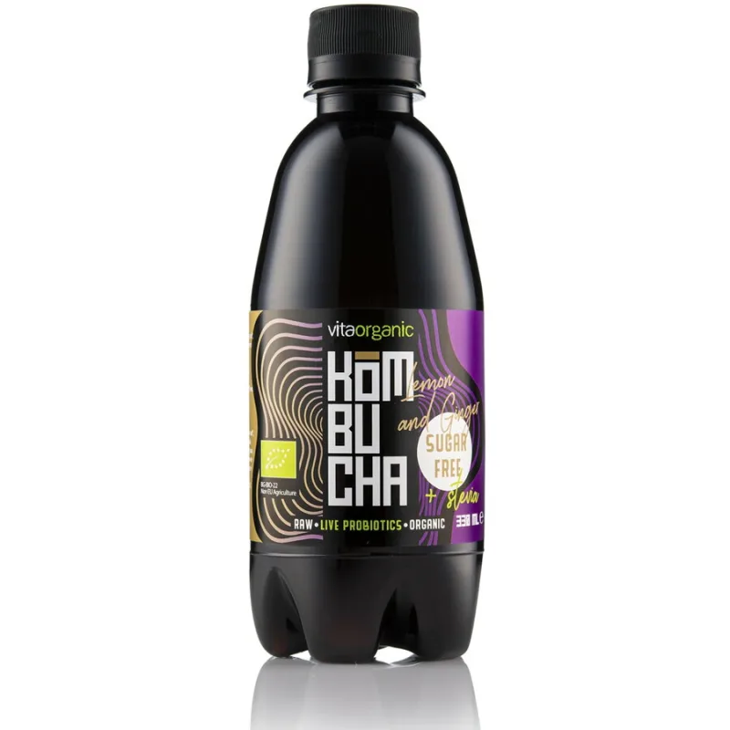 Kombucha cu Lamaie si Ghimbir Indulcita cu Stevie Ecologica/Bio 330ml VITA ORGANIC — preț și oferte