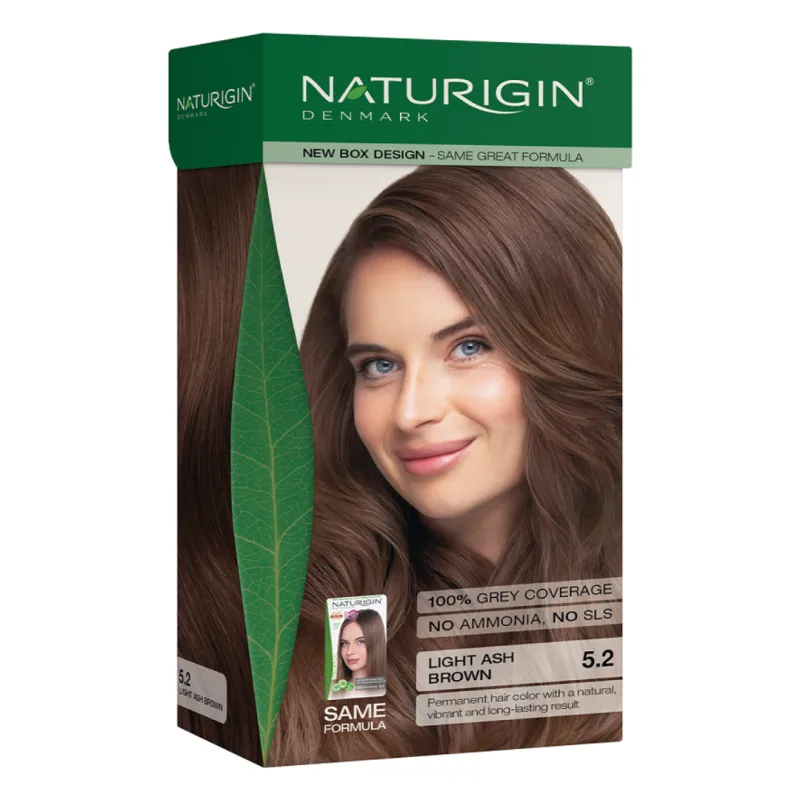 Vopsea pentru par nuanta 5.2 Light Ash Brown, 115 ml, Naturigin — preț și oferte