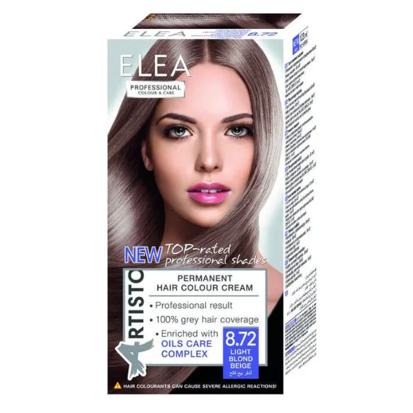 Vopsea de par Artisto 8.72 - Blond-Deschis Bej, Elea Professional | 123 ml SOLVEX COSMETICS INFINITY — preț și oferte