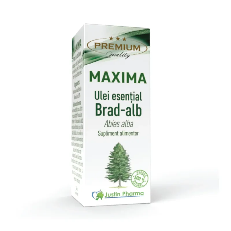 Ulei esential de brad alb Maxima, uz intern, 10 ml, Justin Pharma — preț și oferte