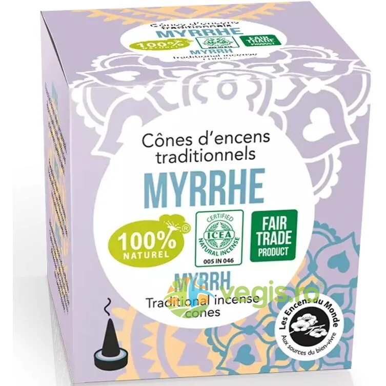 Conuri Parfumate Naturale Indiene cu Smirna 12buc AROMANDISE — preț și oferte