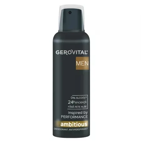 Gerovital Men Ambitious Deodorant Antiperspirant, 150 ml — preț și oferte