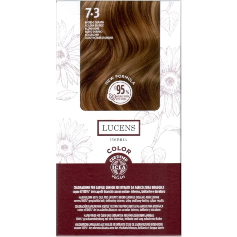 Vopsea de Par fara Amoniac Blond Auriu 7.3 50ml LUCENS UMBRIA — preț și oferte