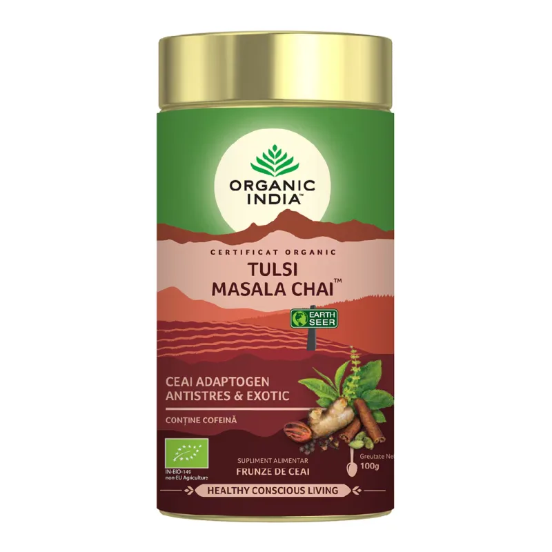 Ceai Bio Tulsi Masala Chai, 100 g, Organic India — preț și oferte