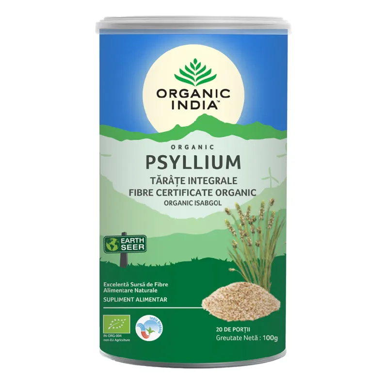 Tarate Bio de Psyllium Integrale, 100 g, Organic India — preț și oferte