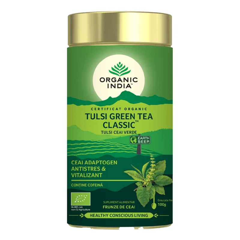 Ceai Bio Tulsi Ceai Verde, 100 g, Organic India — preț și oferte