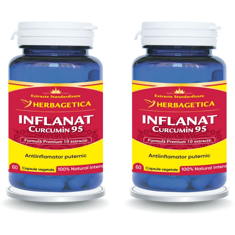 Pachet Inflanat Curcumin 95 60cps+60cps (50% reducere la al doilea produs) HERBAGETICA — preț și oferte