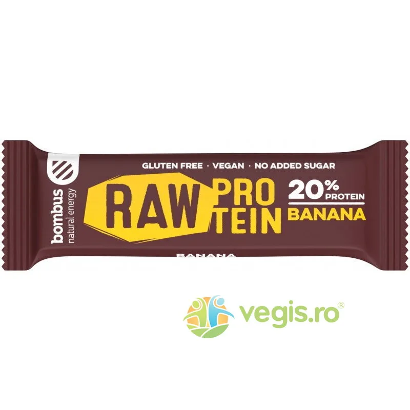 Baton Proteic cu Banane fara Gluten 20% Proteine 50g BOMBUS — preț și oferte