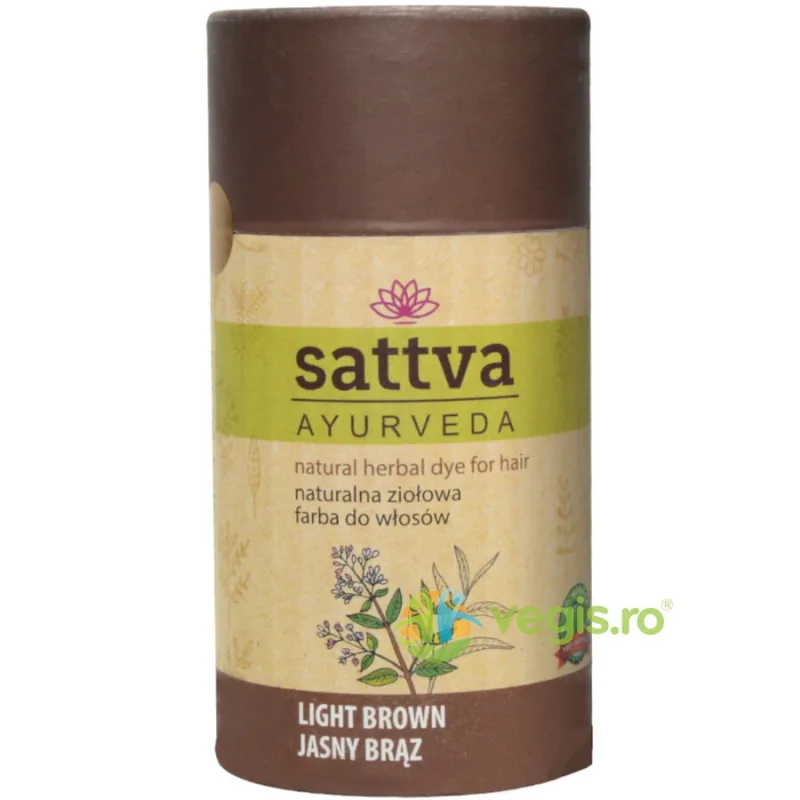 Vopsea de Par Saten Deschis (Light Brown) 150g Sattva Ayurveda — preț și oferte