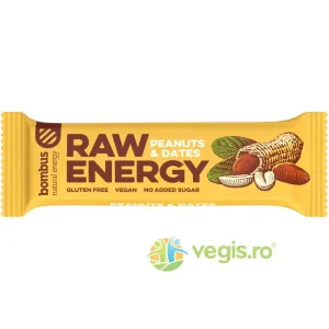 Baton Proteic cu Arahide si Curmale fara Gluten Raw Energy 50g