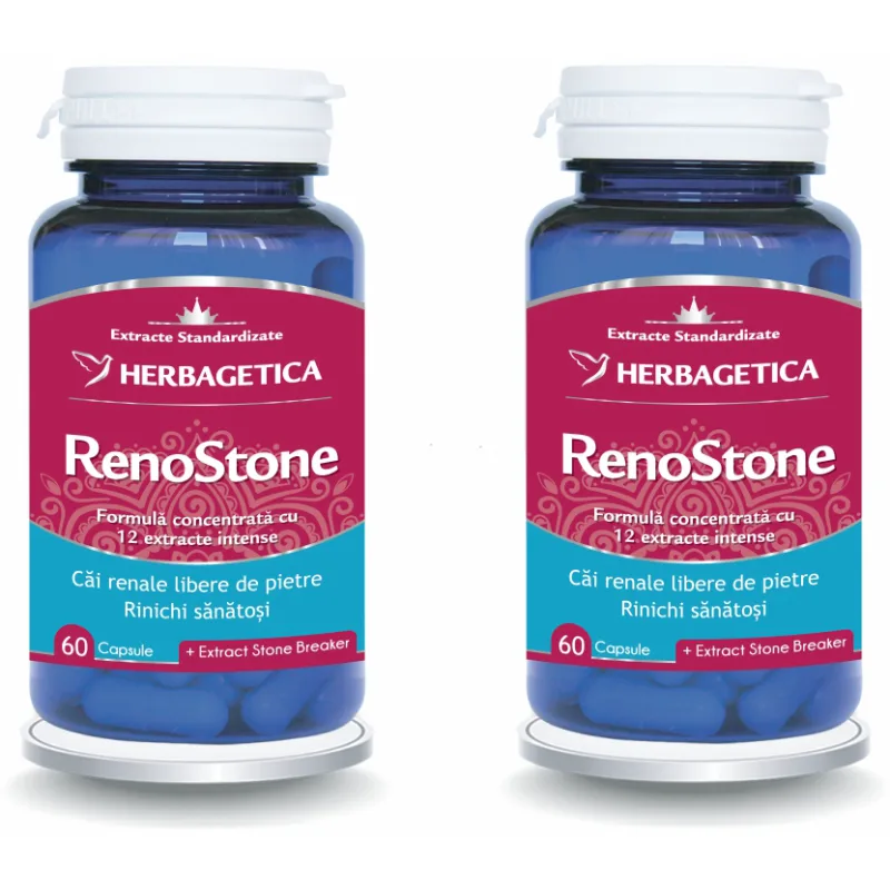 Pachet Renostone 60cps + 60cps (50% reducere la al doilea produs) HERBAGETICA — preț și oferte