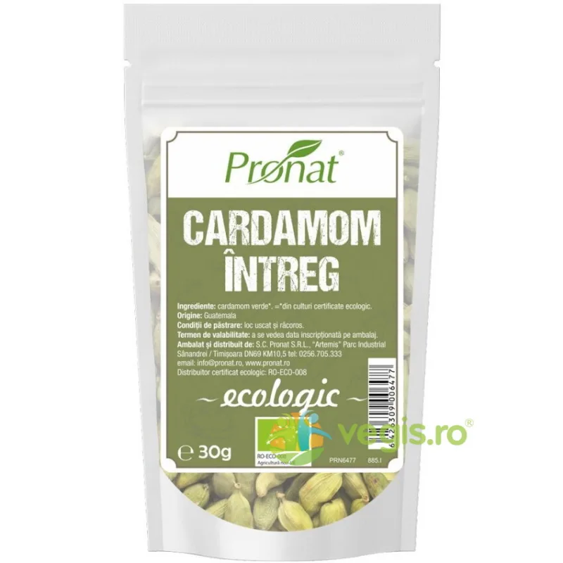 Cardamom Intreg Ecologic/Bio 30g PRONAT — preț și oferte