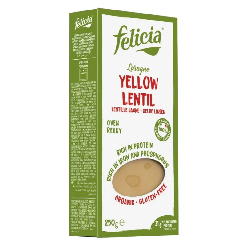 Lasagna din Linte Galbena Ecologica/Bio 250g FELICIA — preț și oferte