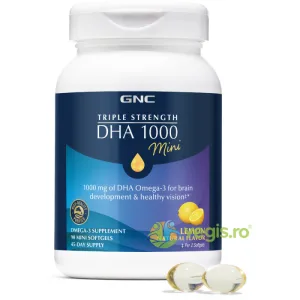 Acizi Grasi DHA Omega-3 Mini cu Aroma Naturala de Lamaie 90cps