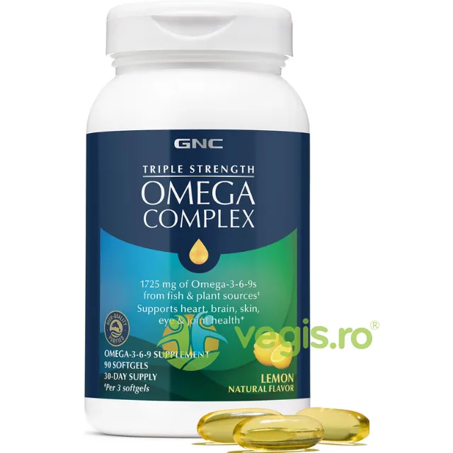 Acizi Grasi Omega-3-6-9 pentru Sustinerea Sanatatii Cardiovasculare, Cognitive si Articulare 90cps GNC — preț și oferte