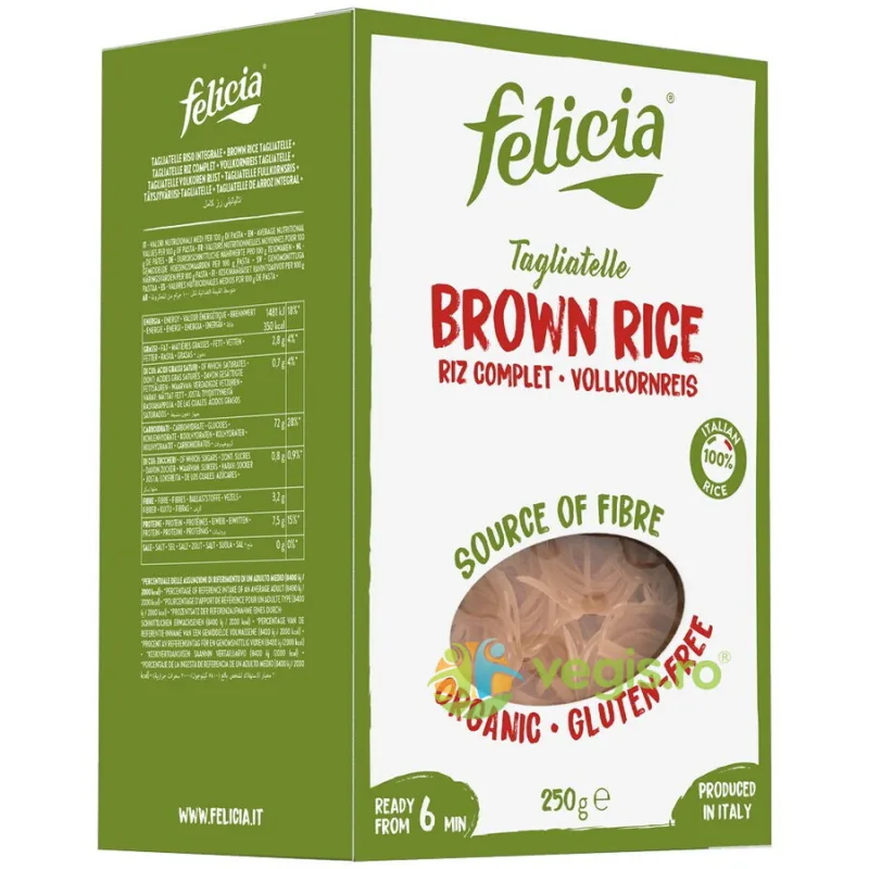 Tagliatelle din Faina de Orez Integral Ecologice/Bio 250g FELICIA — preț și oferte