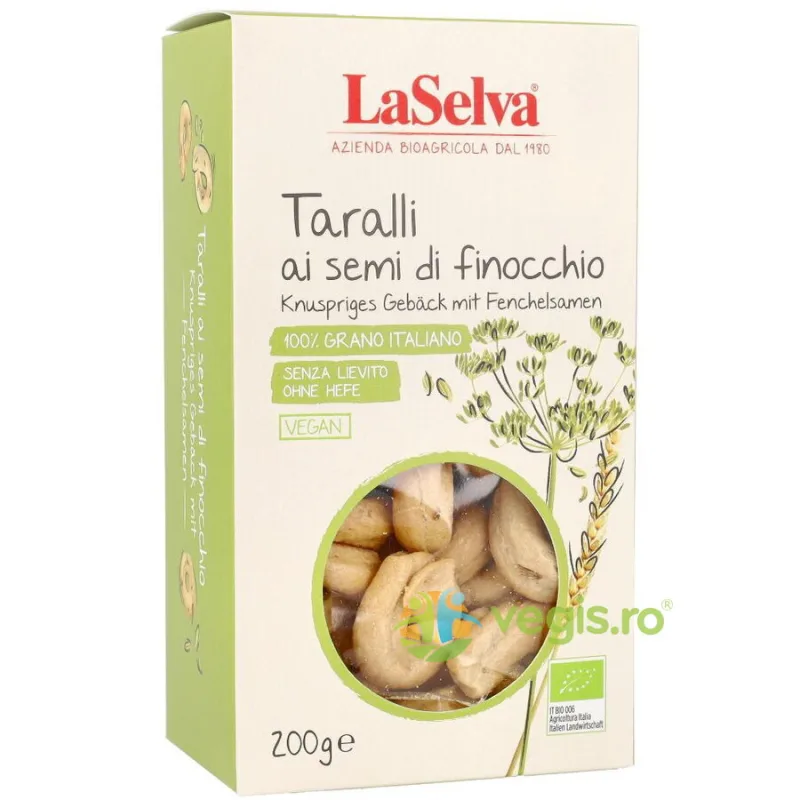 Covrigei Taralli cu Seminte de Fenicul Ecologici/Bio 200g LASELVA — preț și oferte