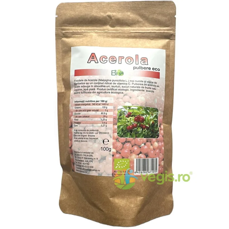 Acerola Pudra Liofilizata Ecologica/Bio 100g Deco Italia — preț și oferte