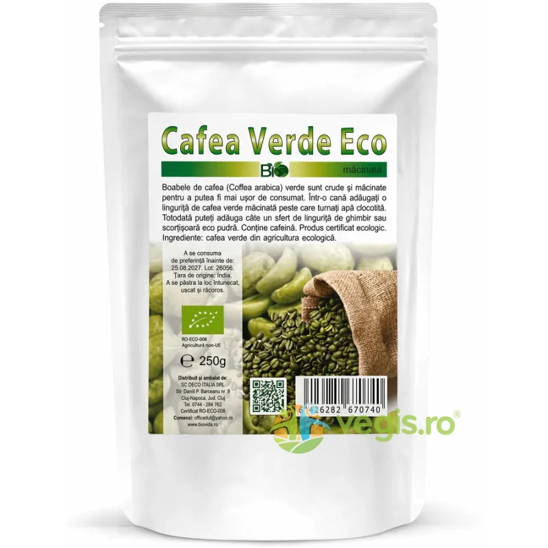 Cafea Verde Macinata Ecologica/Bio 250g Deco Italia — preț și oferte