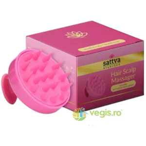 Perie pentru Masaj Scalp din Slicon Roz 1buc