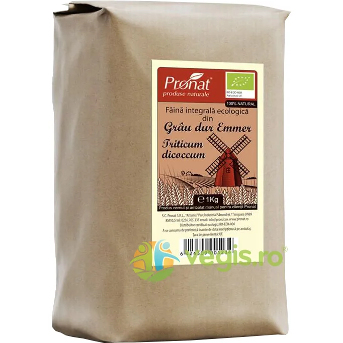Faina Integrala din Grau Dur Emmer Ecologica/Bio 1kg PRONAT — preț și oferte