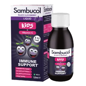 Sirop cu soc negru si vitamina C pentru copii, 120 ml, Sambucol