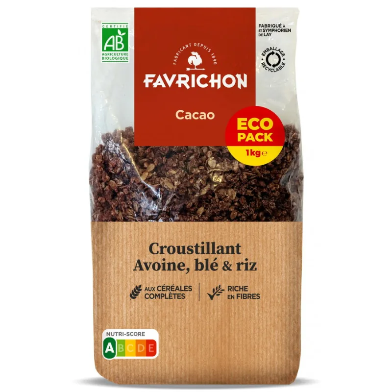 Musli Crocant cu Cereale Integrale si Cacao Ecologic/Bio 1kg FAVRICHON — preț și oferte