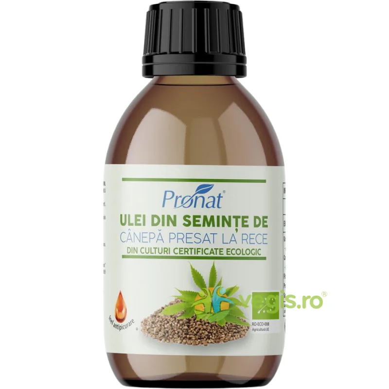 Ulei din Seminte de Canepa Presat la Rece Ecologic/Bio 100ml PRONAT — preț și oferte