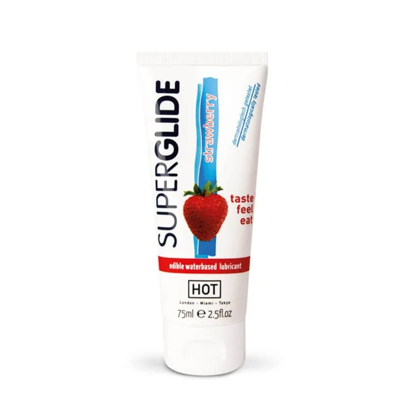 Lubrifiant pe bază de apă, Hot, Superglide, căpșuni, 75 ml — preț și oferte