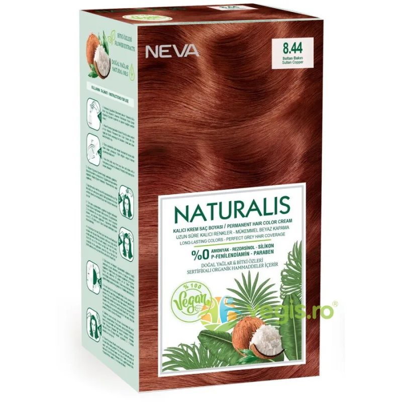 Vopsea de Par Vegana, fara Amoniac Aramiu Roscat 8.44 Naturalis Neva 150ml — preț și oferte