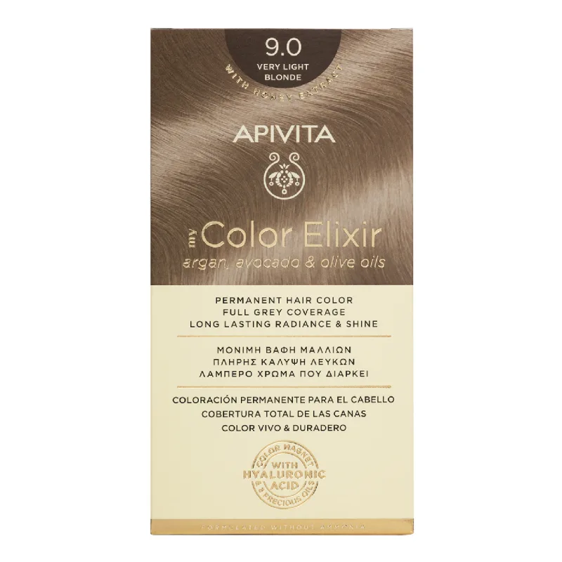 Vopsea de par My Color Elixir, Very Light Blonde N9.0, 155 ml, Apivita — preț și oferte